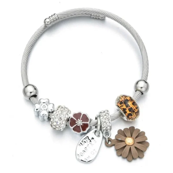 ceramic and stainless steel bangle for women
