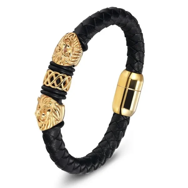 Luxury braided leather bracelet for men