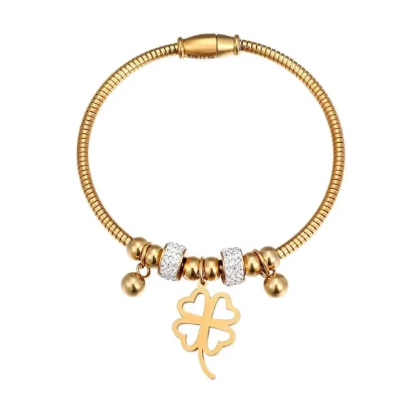 gold-tone stainless steel bracelet for women