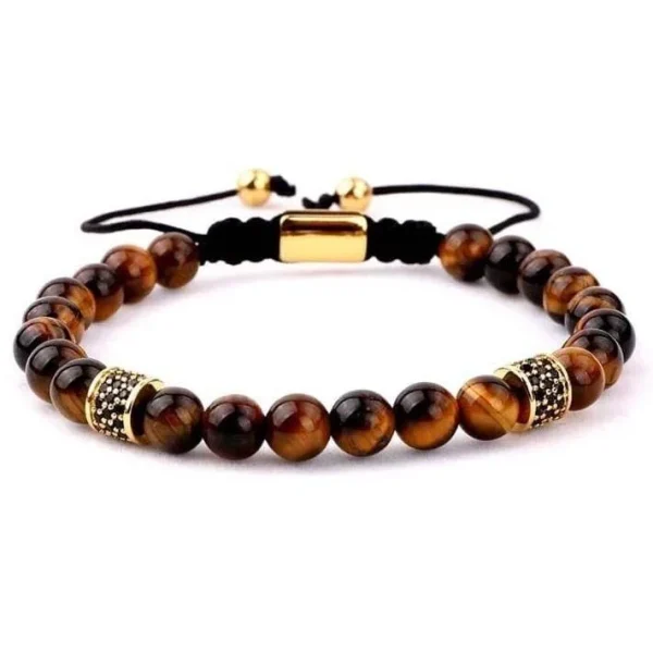Mens luxury cord bracelet with beads
