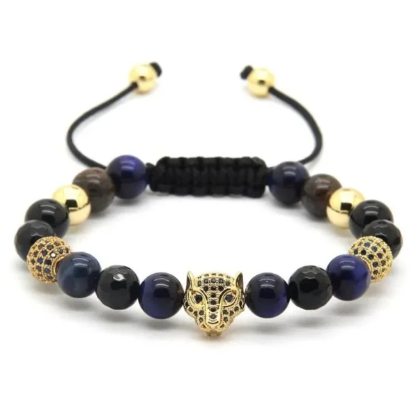 mens luxury blue bead bracelet